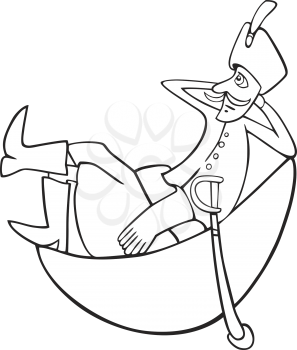 Royalty Free Clipart Image of a Man in the Moon