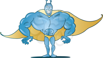 Royalty Free Clipart Image of a Blue Superhero