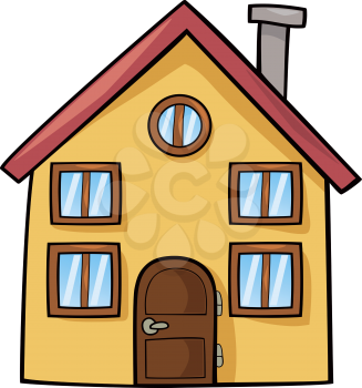 Royalty Free Clipart Image of a Cartoon House