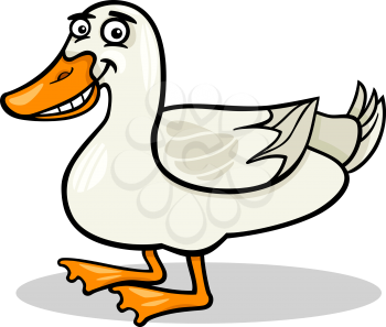 Cartoon Illustration of Funny Duck Farm Bird Animal