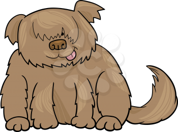Cartoon Illustration of Funny Shaggy Sheepdog or Bobtail Dog