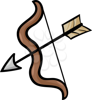 Cartoon Illustration of Bow and Arrow Clip Art