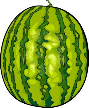 Cartoon Illustration of Watermelon Fruit Food Object