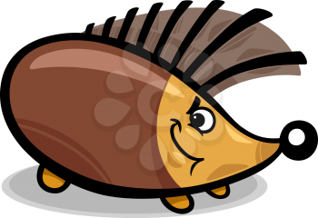 Cartoon illustration of funny hedgehog animal character