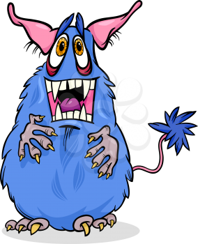 Cartoon Illustration of Funny Monster or Fright or Bogie