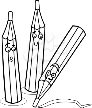 Royalty Free Clipart Image of Pencil Crayons to Colour