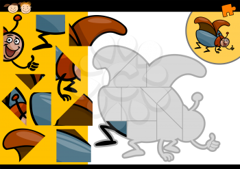 Royalty Free Clipart Image of a Beetle Puzzle