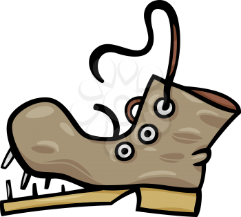 Cartoon Illustration of Old Shoe or Boot Clip Art