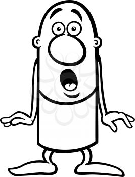Black and White Cartoon Illustration of Funny Surprised Guy Character for Coloring Book