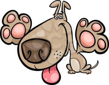 Cartoon Illustration of Cute Playful Dog