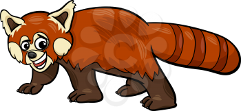 Cartoon Illustration of Cute Red Panda Animal