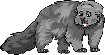 Cartoon Illustration of Funny Bearcat Wild Animal