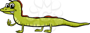 Cartoon Illustration of Funny Lizard Animal