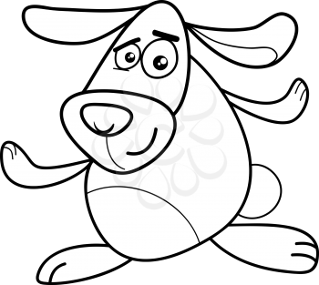 Black and White Cartoon Illustration of Funny Bunny or Rabbit for Coloring Book