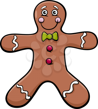 Cartoon Illustration of Gingerbread Man Cookie Clip Art