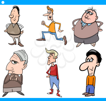 Cartoon Illustration Set of Men Characters
