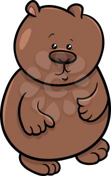Cartoon Illustration of Cute Baby Bear Wild Animal