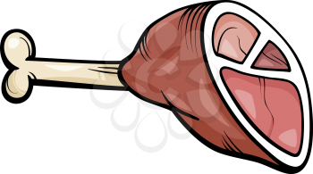 Cartoon Illustration of Ham or Haunch Meat Food Object Clip Art