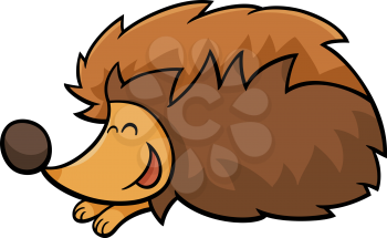 Cartoon illustration of Cute Hedgehog Animal Character