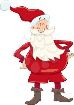 Cartoon Illustration of Funny Santa Claus on Christmas Time