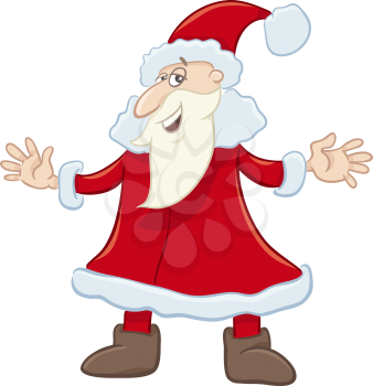Cartoon Illustration of Santa Claus on Christmas