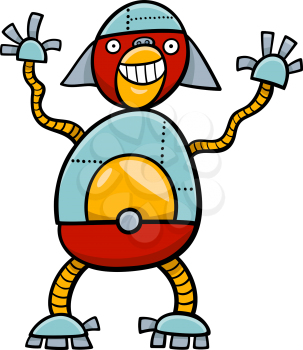 Cartoon Illustration of Ape Robot Science Fiction or Fantasy Character