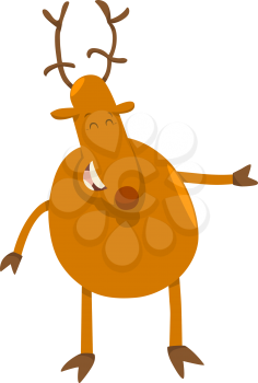 Cartoon Illustration of Cute Deer Animal Character