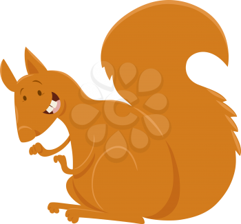 Cartoon Illustration of Squirrel Rodent Animal Character