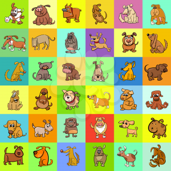 Cartoon Illustration of Dogs Pet Characters Pattern or Decorative Paper Graphic Design