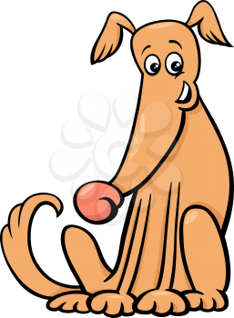 Cartoon Illustration of Cute Dog Animal Comic Character