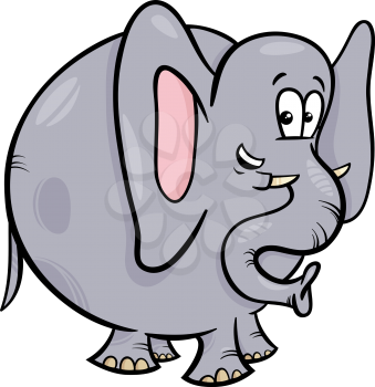 Cartoon Illustration of Elephant Animal Character