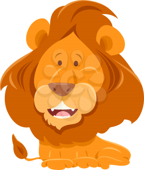 Cartoon Illustration of  Lion Funny Animal Character