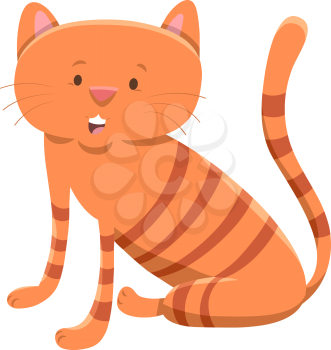 Cartoon Illustration of Cute Domestic Cat Animal Character