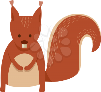 Cartoon Illustration of Cute Squirrel Rodent Animal Mascot Character