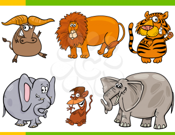 Cartoon Illustration of Animals Species Characters Set