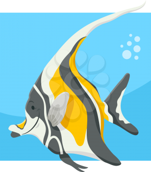 Cartoon Illustration of Funny Fish Sea Animal Character
