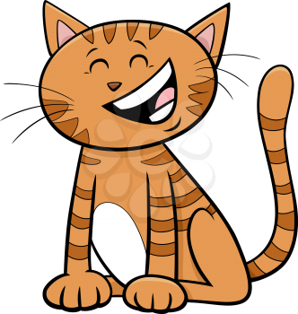 Cartoon Illustration of Funny Cat or Kitten Comic Animal Character