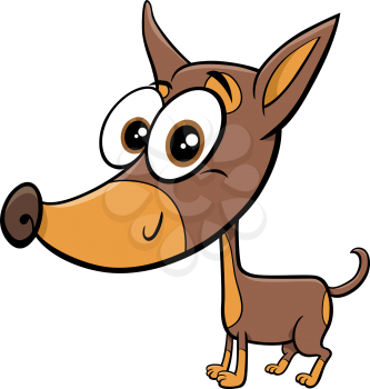 Cartoon illustration of ratter or rattler purebred dog animal character