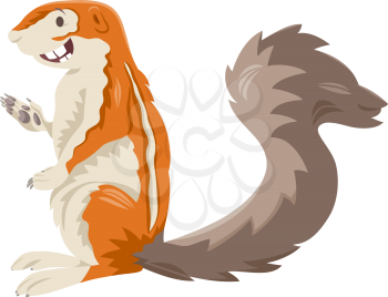 Cartoon Illustration of Funny Xerus African Ground Squirrel Wild Animal Character