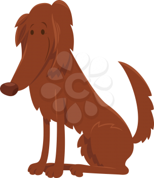 Cartoon Illustration of Cute Irish Setter Purebred Dog Animal Character