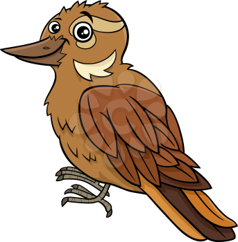 Cartoon illustration of funny xenops bird animal character