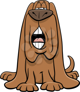 Cartoon illustration of funny dog comic animal character barking or howling