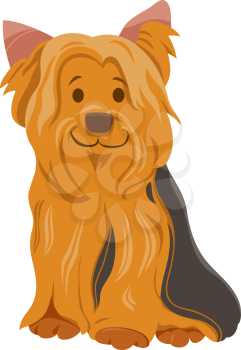 Cartoon Illustration of Cute York or Yorkshire Terrier Purebred Dog Animal Character