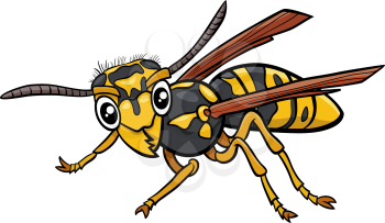 Cartoon illustration of yellowjacket or wasp insect animal character