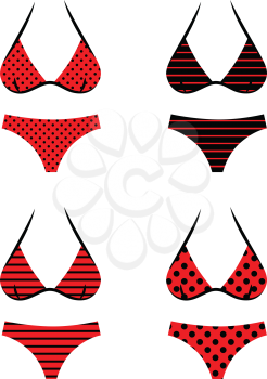 Royalty Free Clipart Image of Bikinis