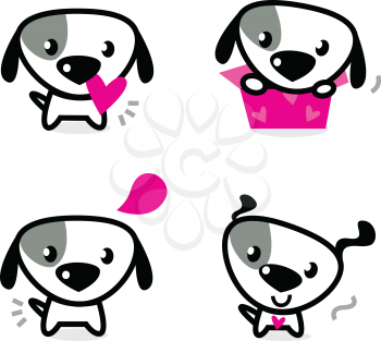 Royalty Free Clipart Image of Four Dogs