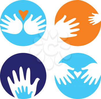 Royalty Free Clipart Image of Hands in Circles