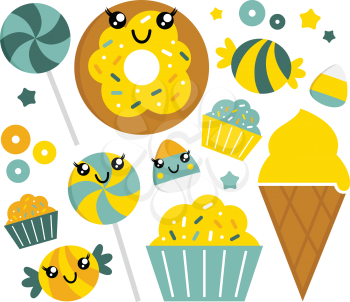 Sweet candy collection. Vector Illustration