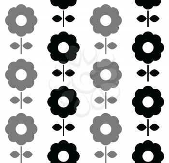 Floral seamless pattern with dark flowers. Vector