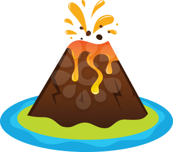 Exotic volcano island. Vector illustration
